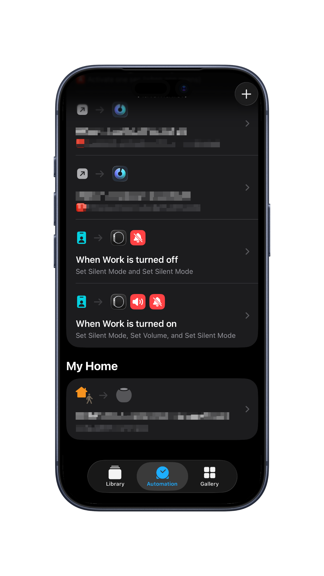 Shortcuts Automation tab, new Focus automation