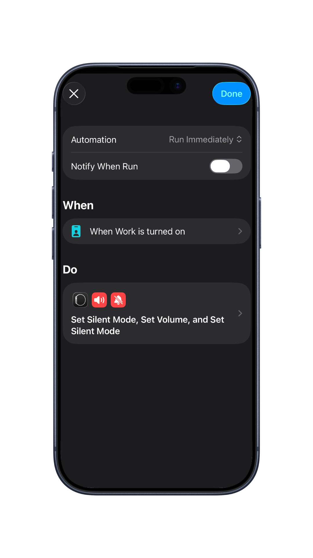 Automation overview: When Work is turned on