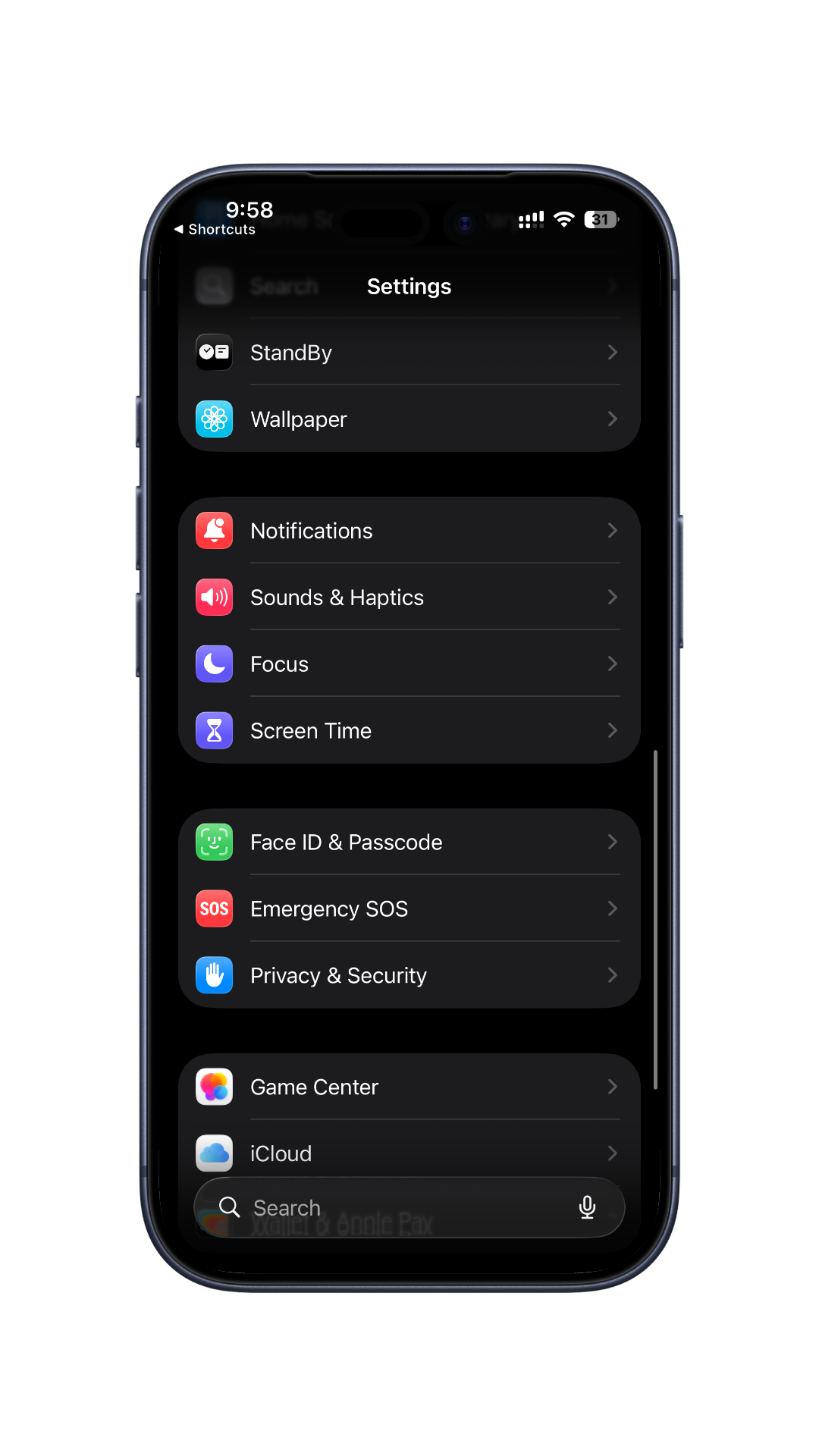 Settings > Focus > Work